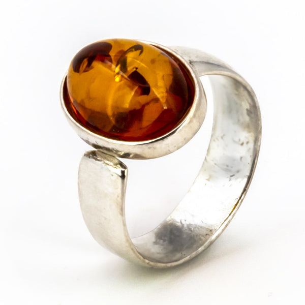 Joyeria Silveramber Uk Anillo Ajustable Plata Ley 925 Y Ámbar