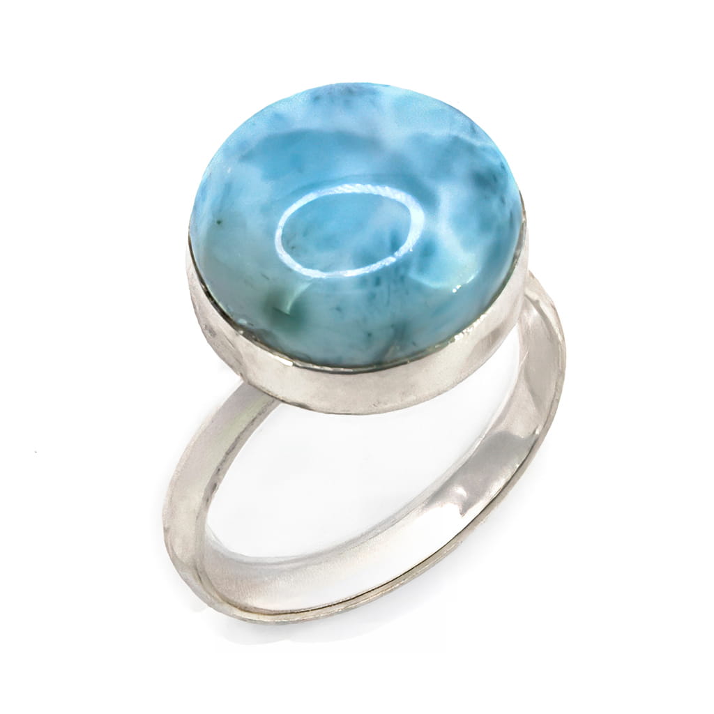 Anillo de Larimar en Plata ajustable Pieza 1