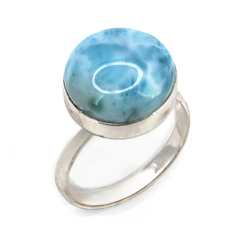 Anillo de Larimar en Plata ajustable Pieza 1