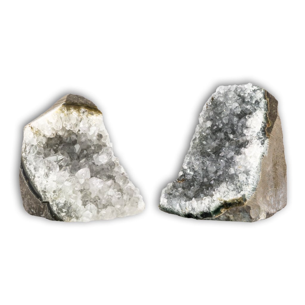 Drusa de Cuarzo blanco con base plana mediana