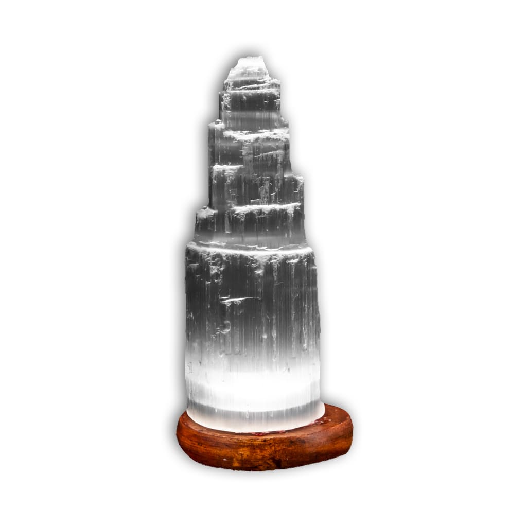 Lampara selenita encendida