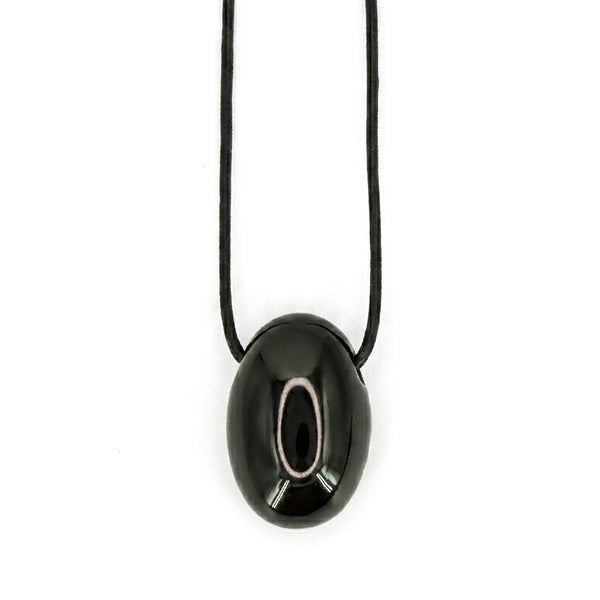 Colgante de Obsidiana Rodado hilo
