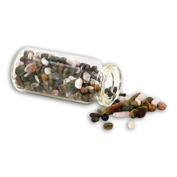 Botella chips multicolor abierto