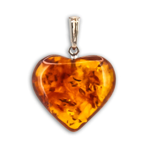 Colgante de Ámbar Corazón en Plata