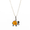 Colgante de Ámbar Elefante de Fortuna en Plata cadena