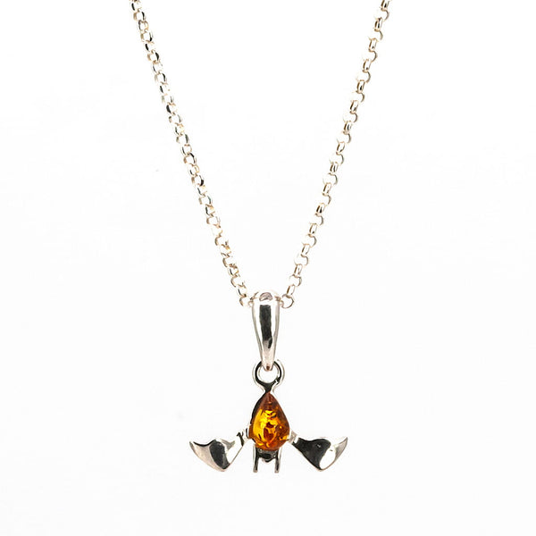 Colgante de Ámbar Murciélago en Plata