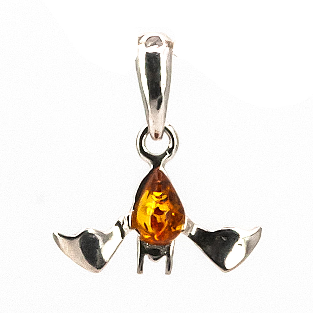 Colgante de Ámbar Murciélago en Plata