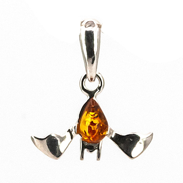 Colgante de Ámbar Murciélago en Plata