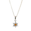 Colgante de Ámbar Sol Interior en Plata