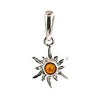 Colgante de Ámbar Sol Interior en Plata