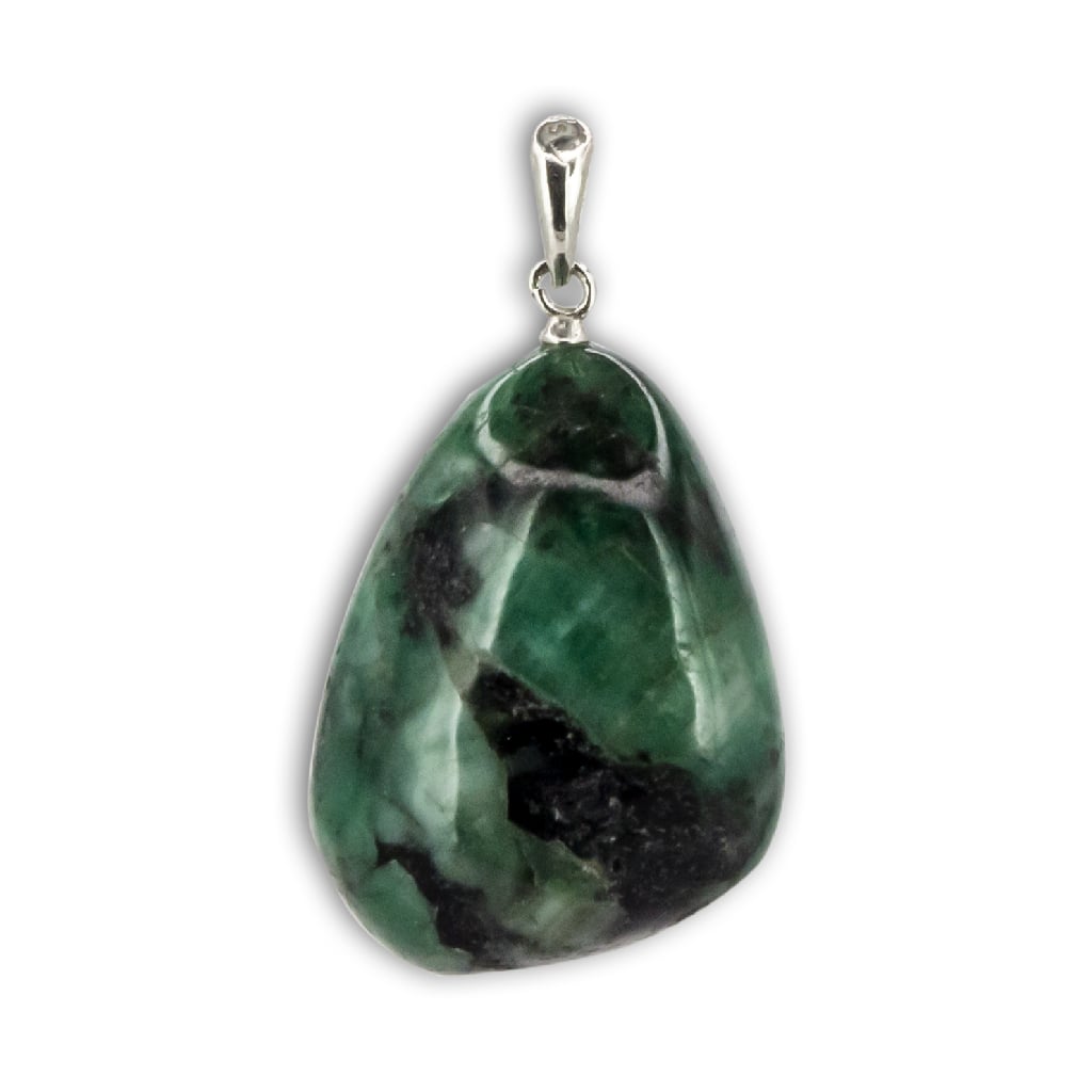 Colgante de Esmeralda Rodado con Plata