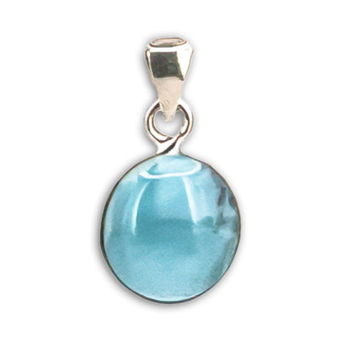 Colgante de Larimar Círculo interior en Plata