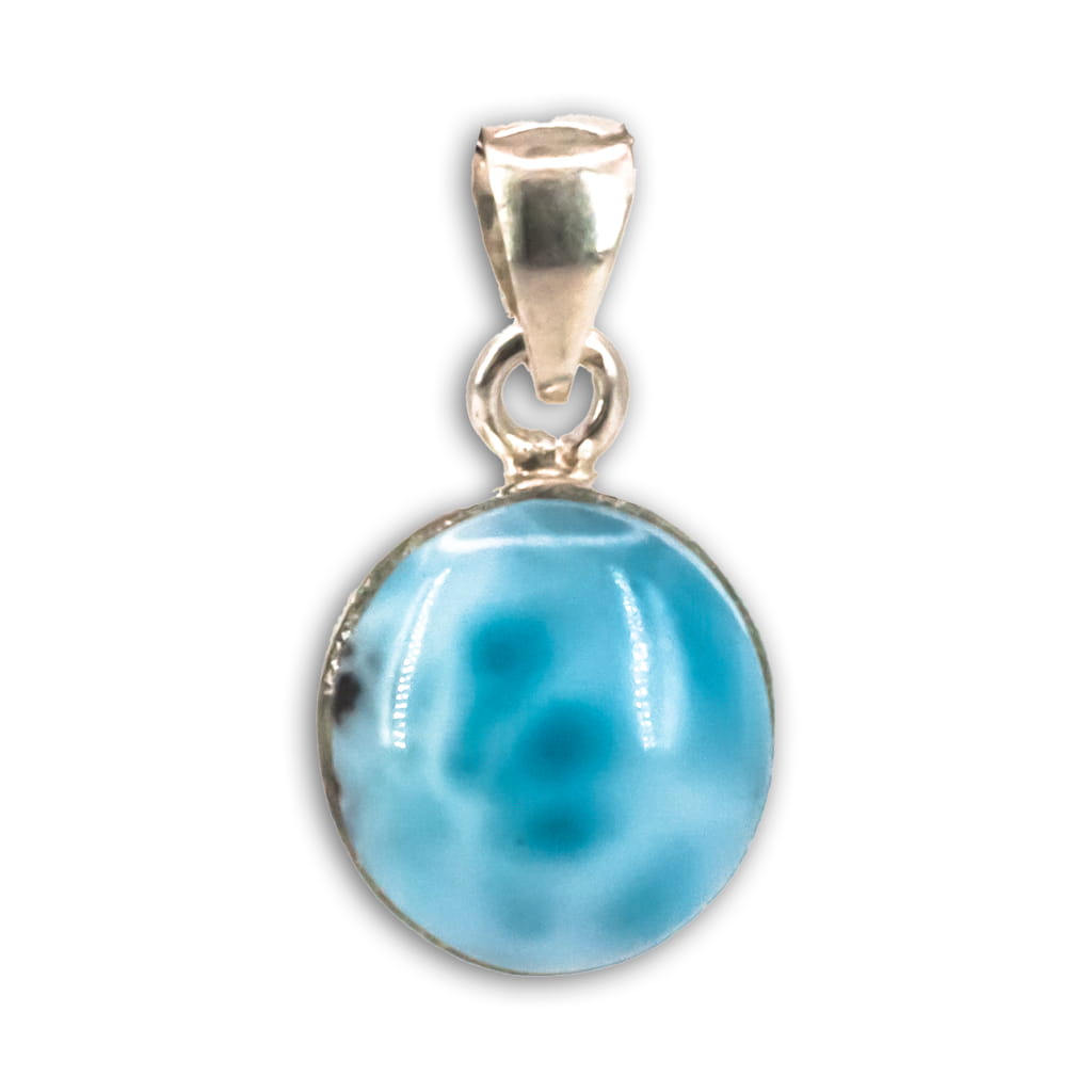 Colgante de Larimar Círculo interior en Plata