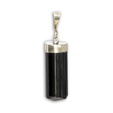 Colgante de Turmalina Negra cristalizada en Plata