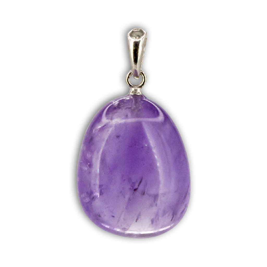 Colgante de Amatista Rodado con Plata