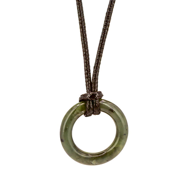 Colgante de Jade Verde Círculo de la suerte