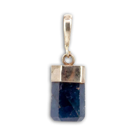 Colgante de Zafiro en Barra con Plata | Sabiduría Azul