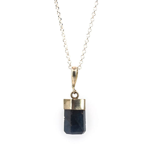 Collar de Zafiro en Barra con Plata | Sabiduría Azul