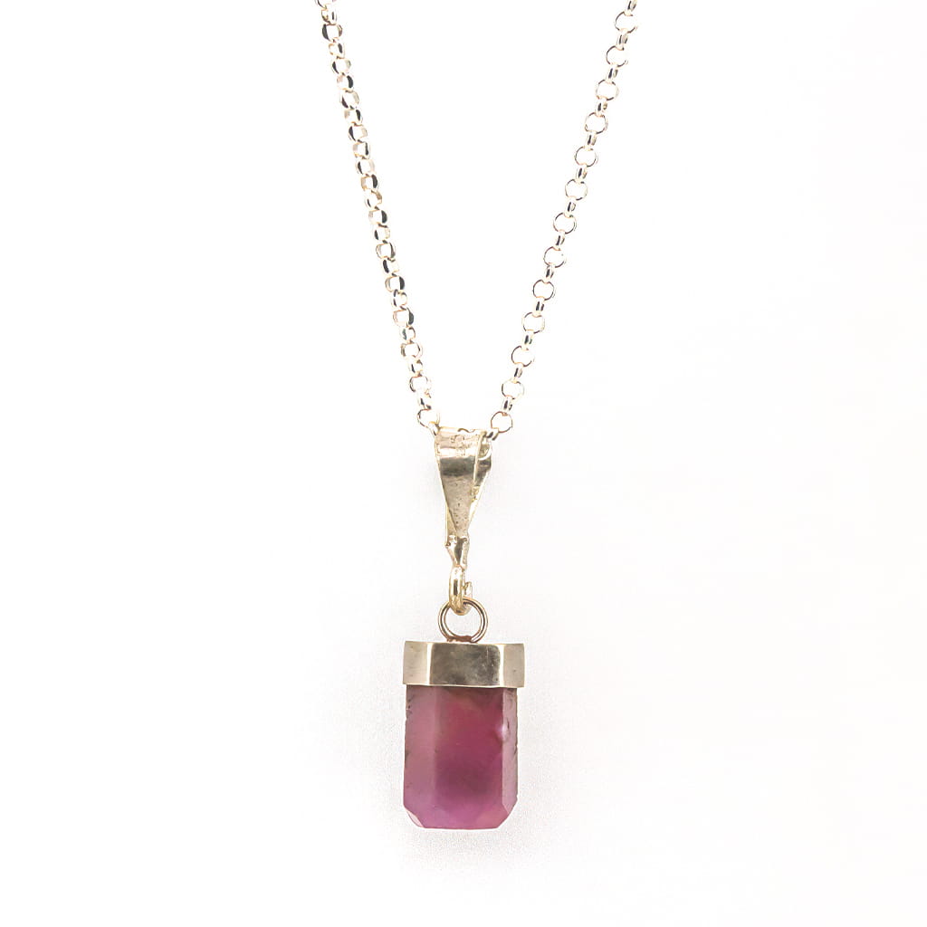 Collar de Rubí en Barra con Plata | Fuego del Corazón