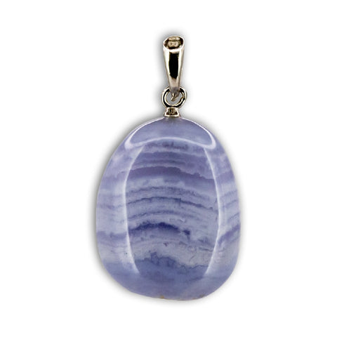 Colgante de Calcedonia Rodado con Plata