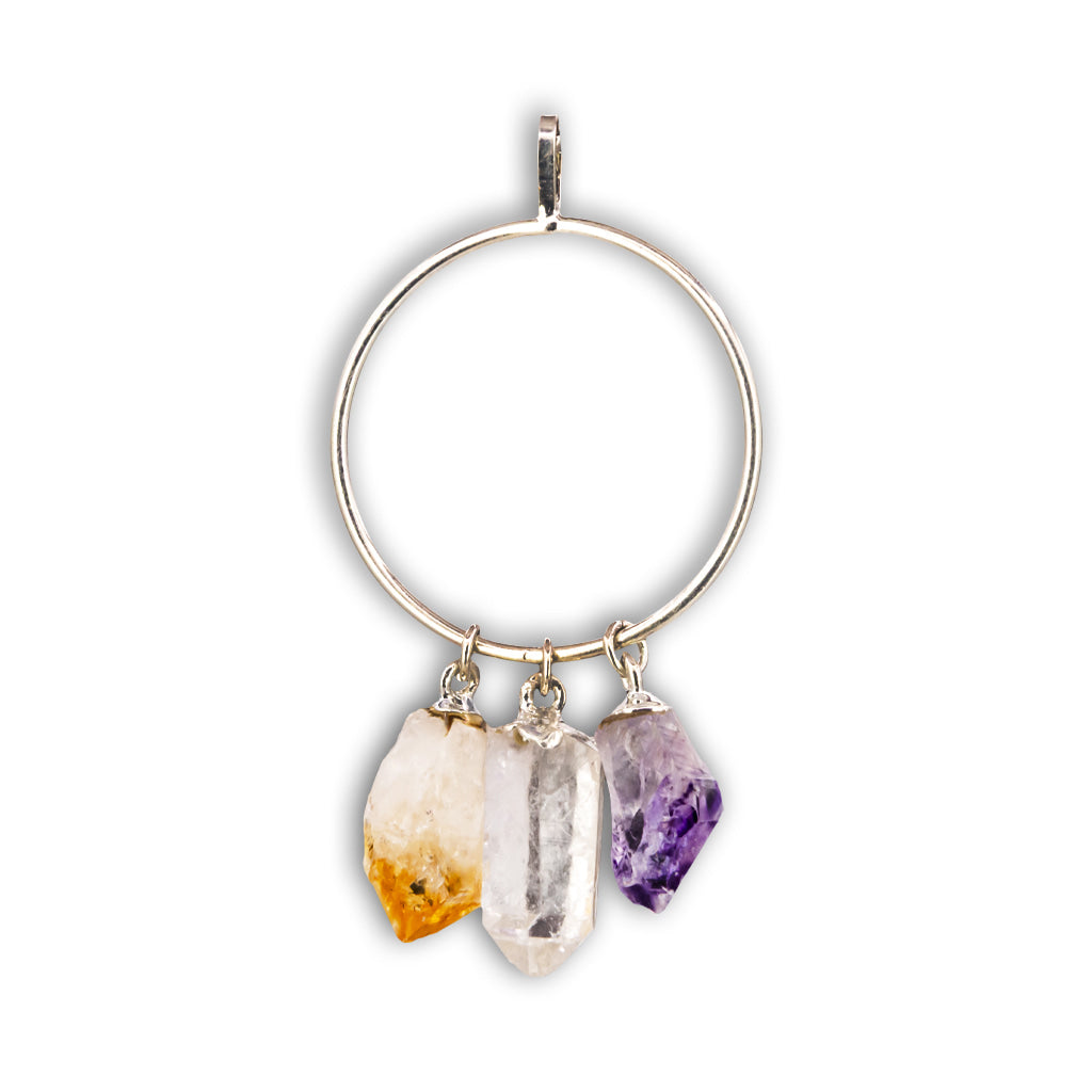 Colgante de 3 puntas de cuarzo