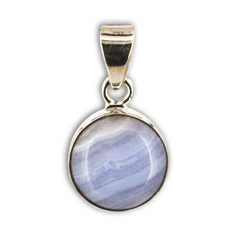 Colgante de Calcedonia redondo en Plata