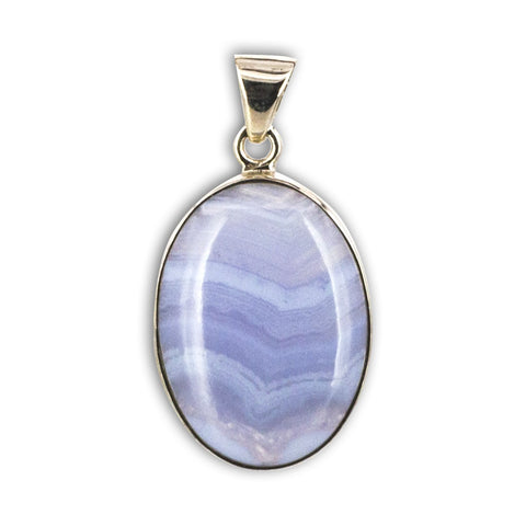 Colgante de Calcedonia Oval en Plata