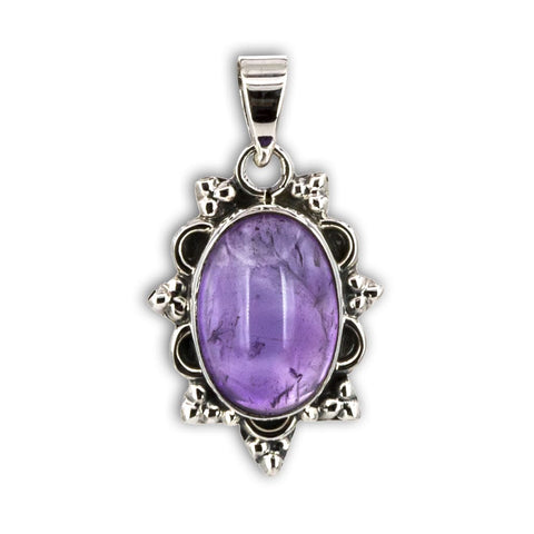 Colgante de Amatista Flor en Plata