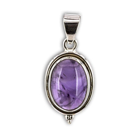 Colgante de Amatista doble cerco en Plata