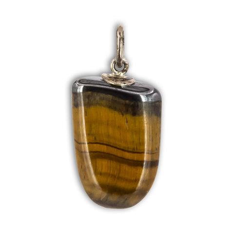 Colgante de Ojo de Tigre Rodado con Plata