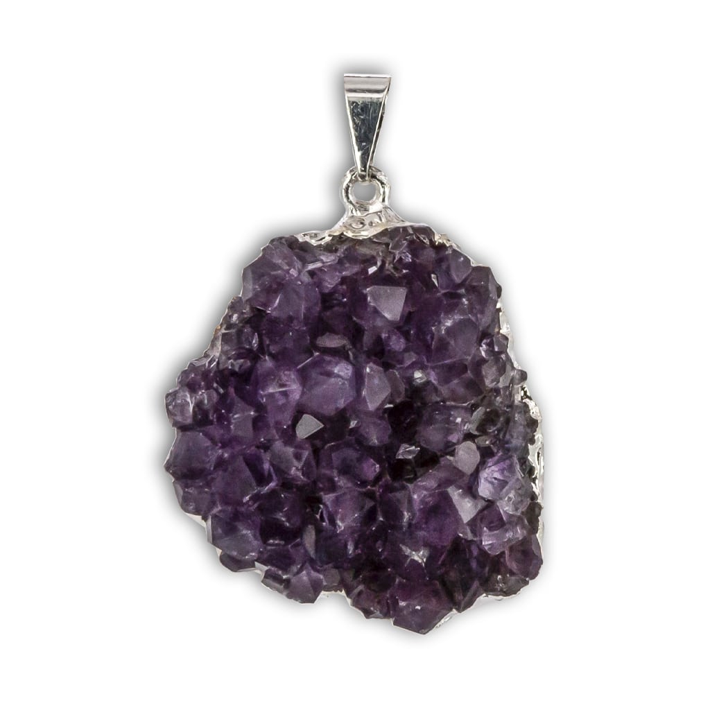 Colgante de Drusa de Amatista Forma Libre electrolítica
