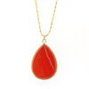 Collar Lágrima de Jaspe Rojo en Acero Dorado | Fuego de la Tierra