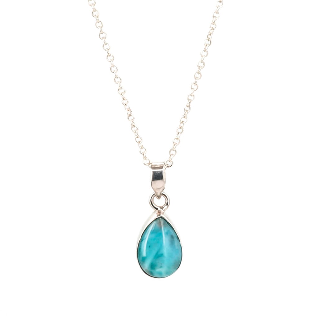 Colgante de Larimar Gota en Plata