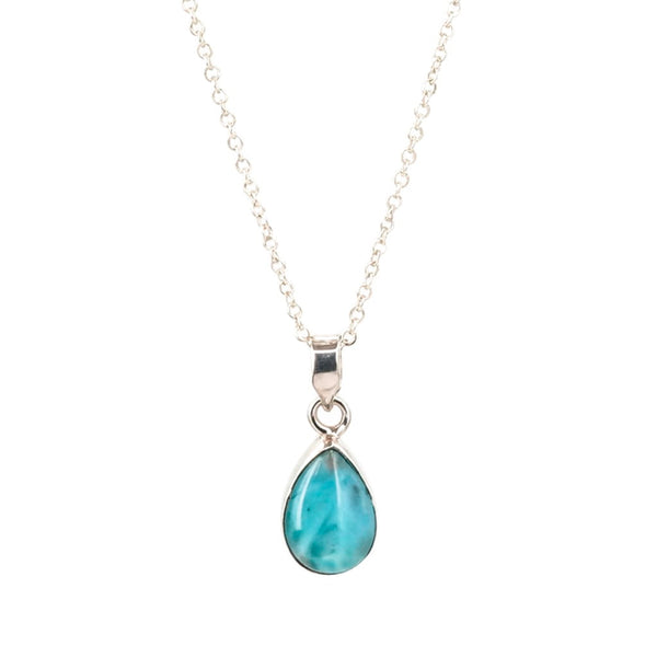 Colgante de Larimar Gota en Plata