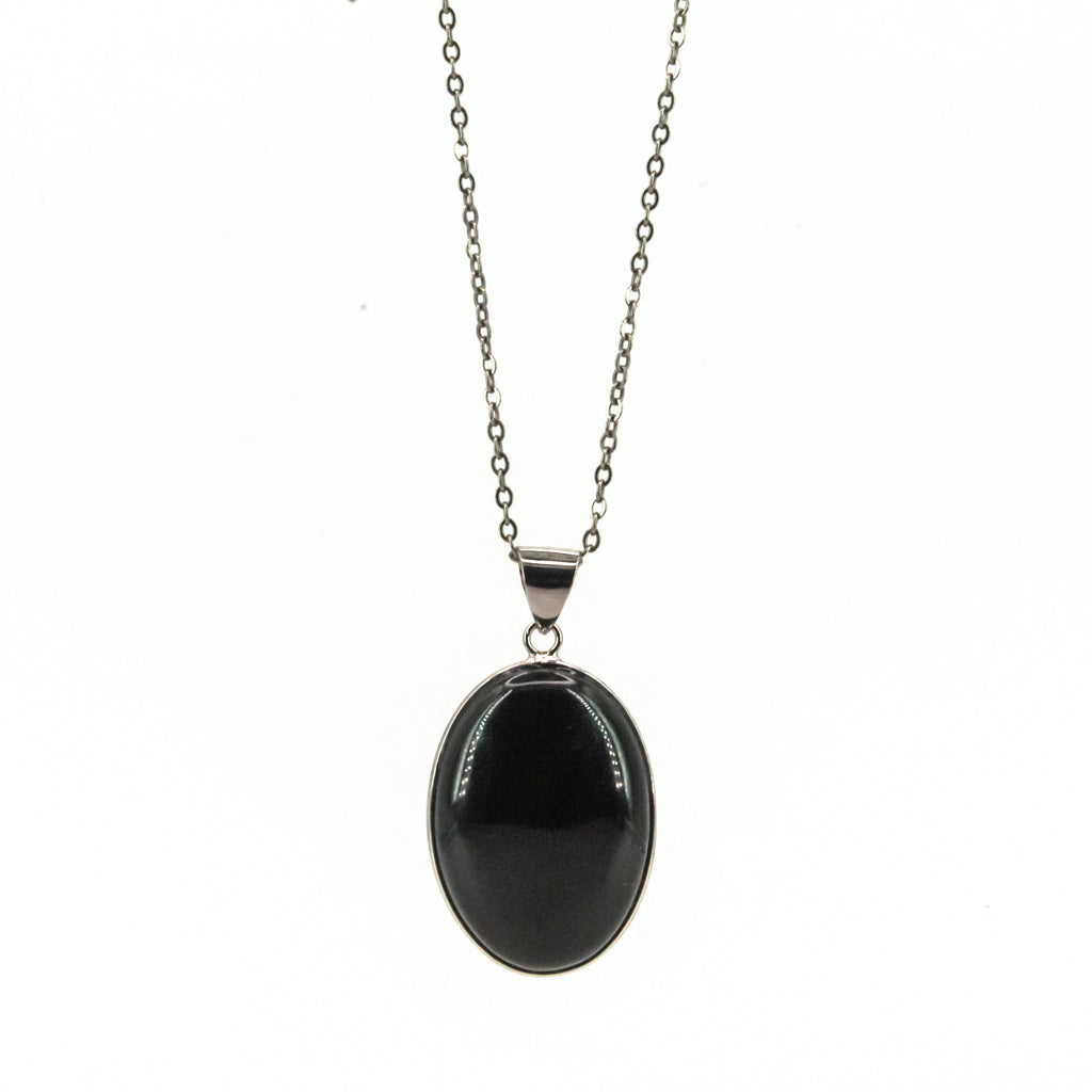 Colgante de Obsidiana Arcoíris en Acero cadena