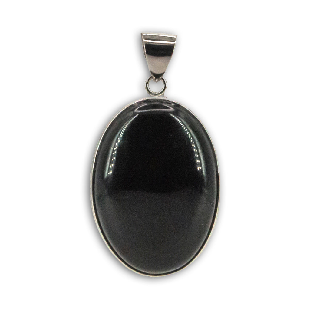 Colgante de Obsidiana Arcoíris en Acero