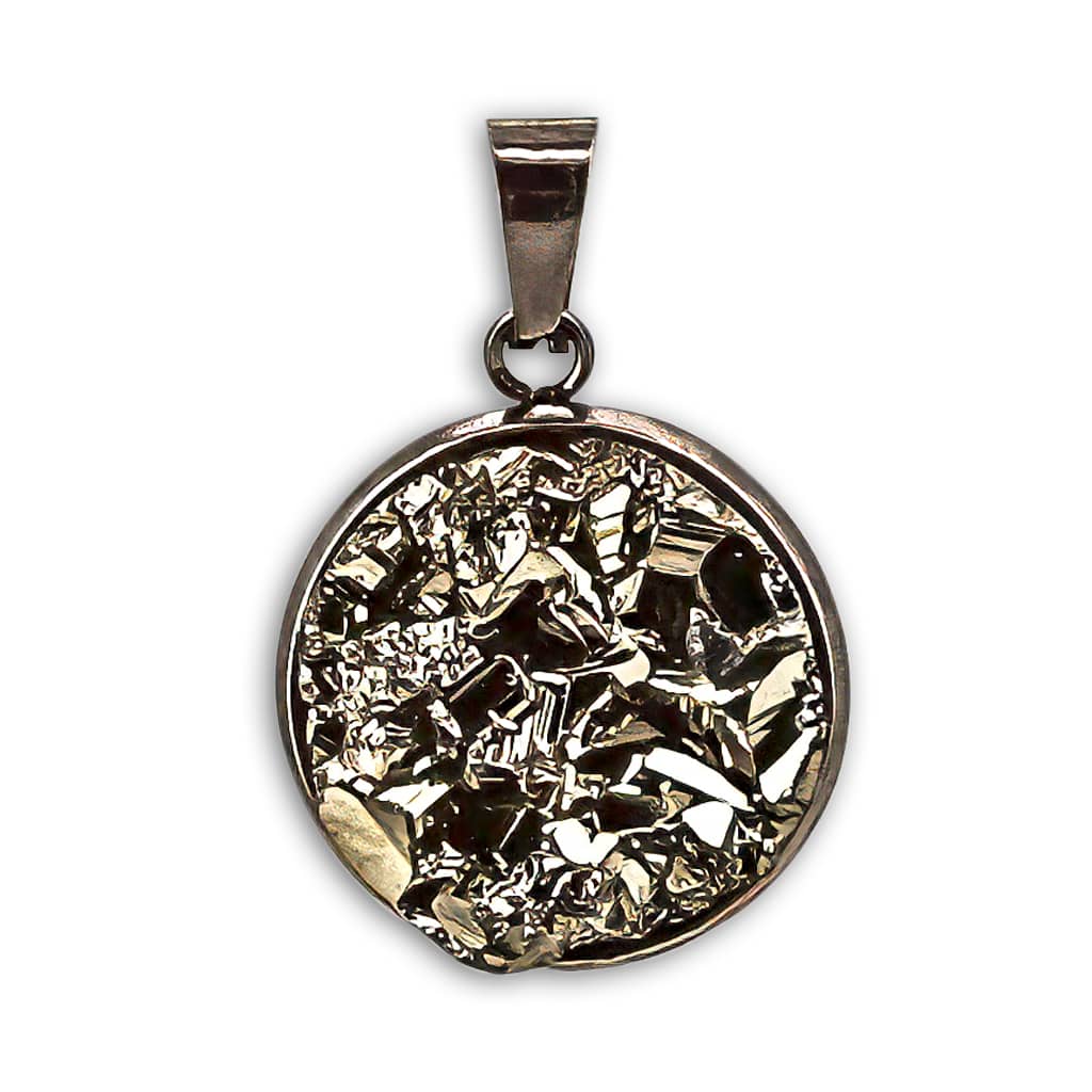 Colgante de Pirita Drusa circular 