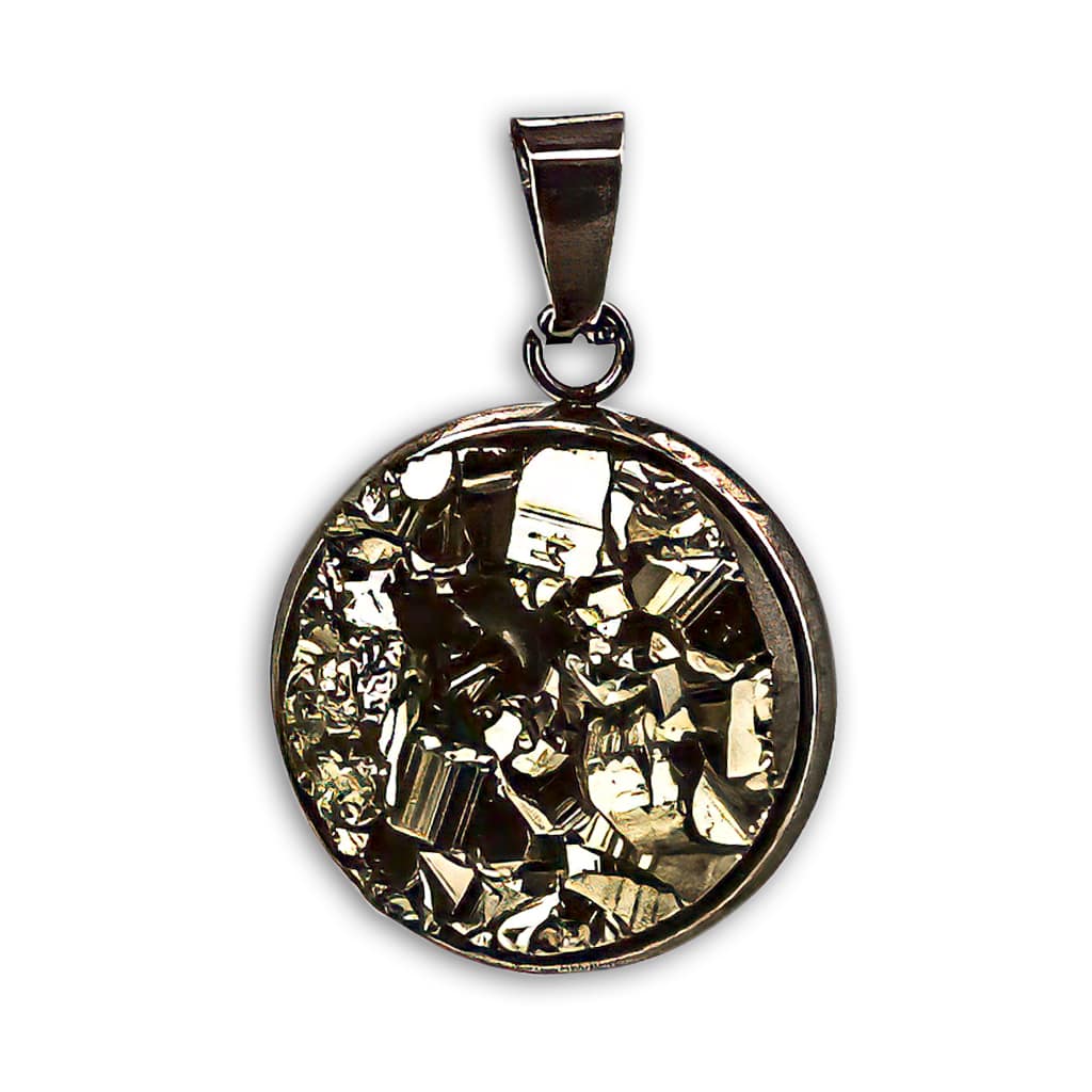 Colgante de Pirita circular con Acero