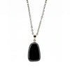 Colgante de Obsidiana rodado en Plata cadena
