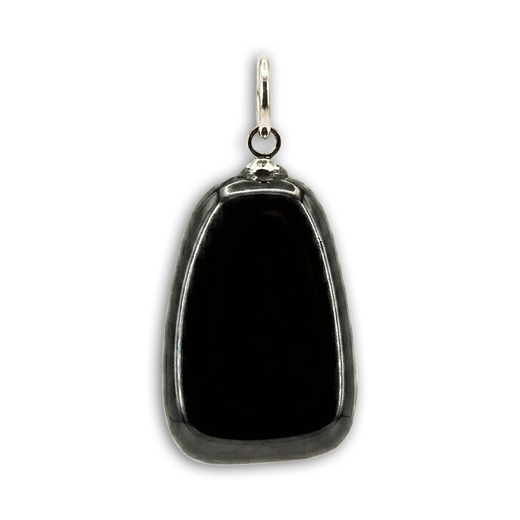 Colgante de Obsidiana rodado en Plata