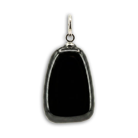 Colgante de Obsidiana rodado en Plata