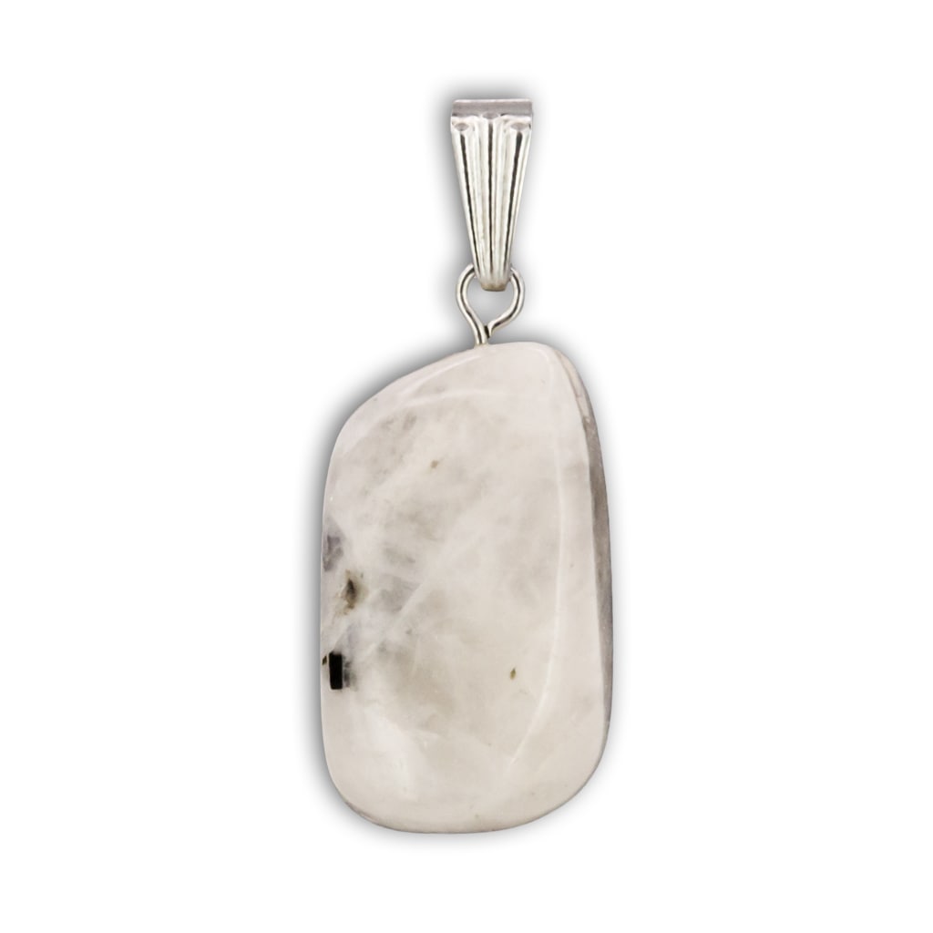 Colgante de Piedra Luna Rodado con Acero