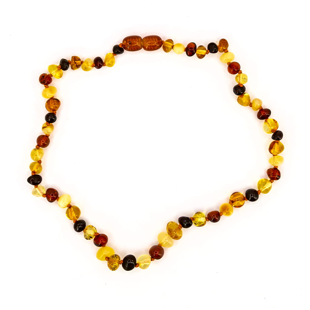 Collar de Ámbar Multicolor Bola Irregular