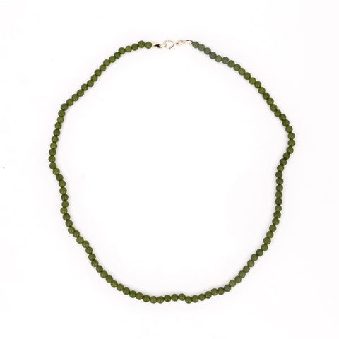 Gargantilla de Jade Extra Bola Lisa en Plata