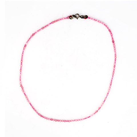 Gargantilla de Cuarzo Rosa Bola Facetada