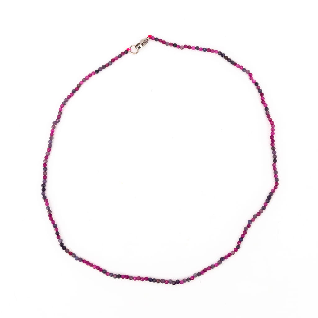 Gargantilla de Rubí y Zafiro Bola Facetada