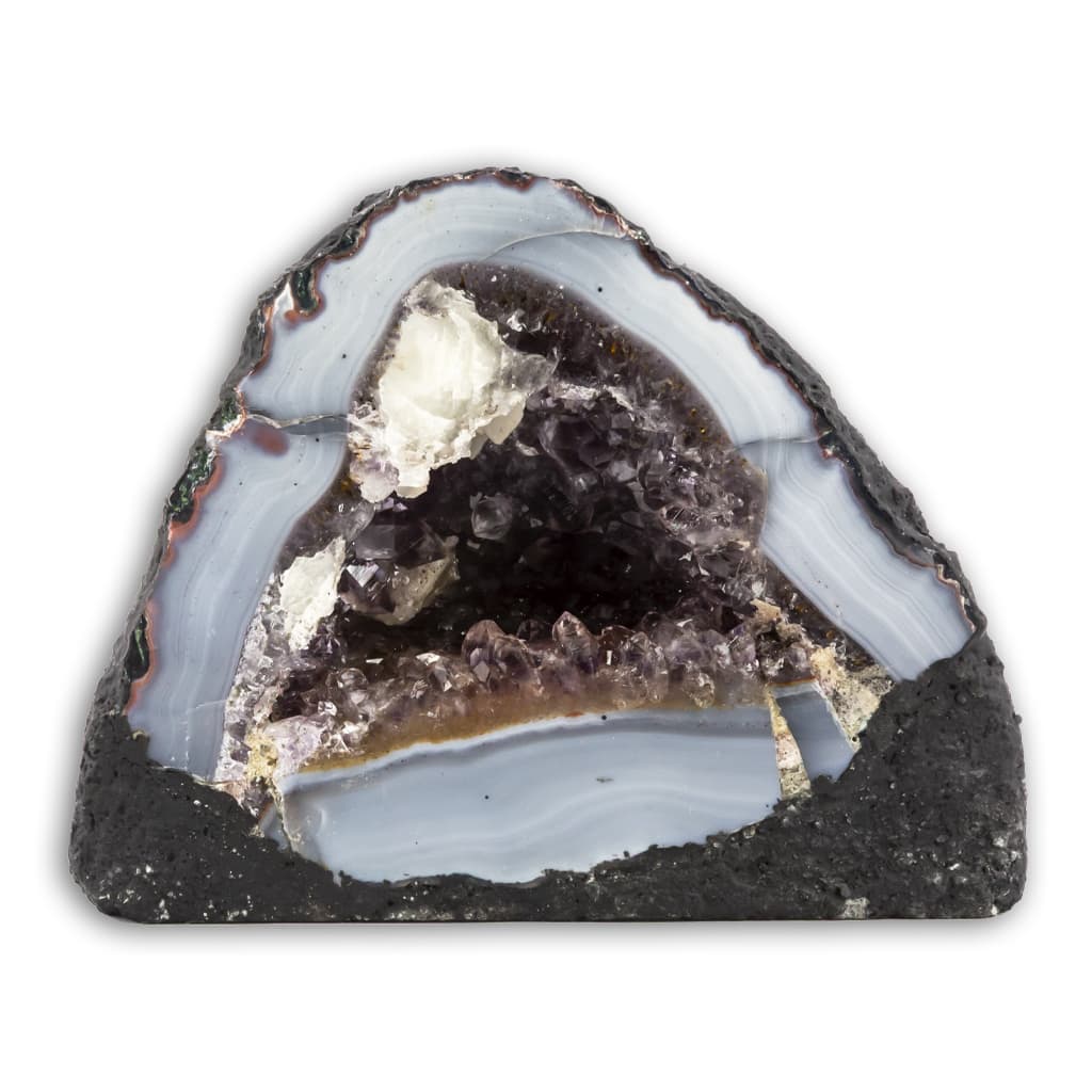 Geoda de Amatista con base plana grande calcedonia