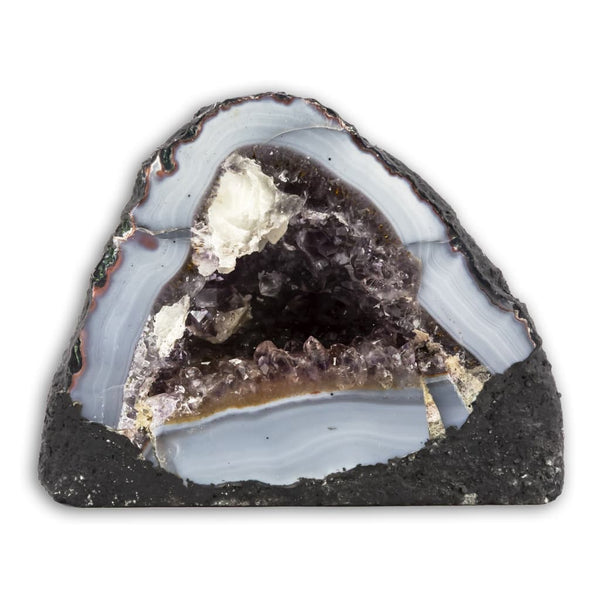 Geoda de Amatista con base plana grande calcedonia