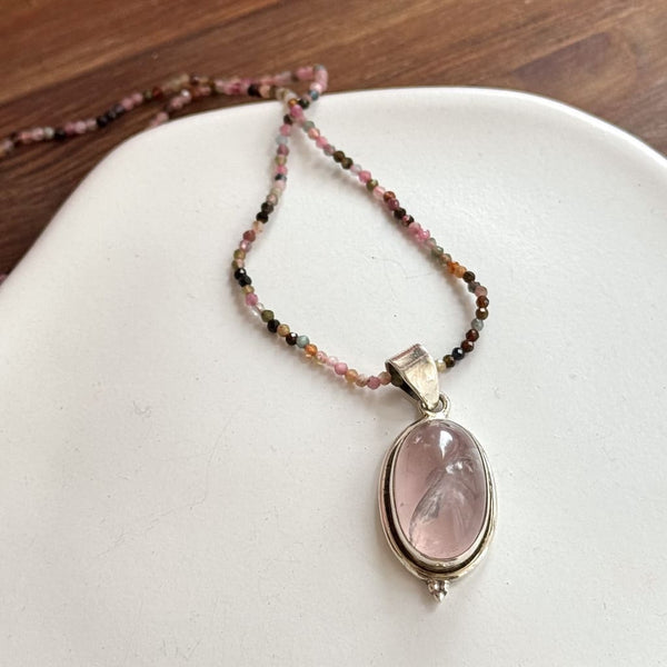 Gargantilla de Turmalina Multicolor Bola Facetada