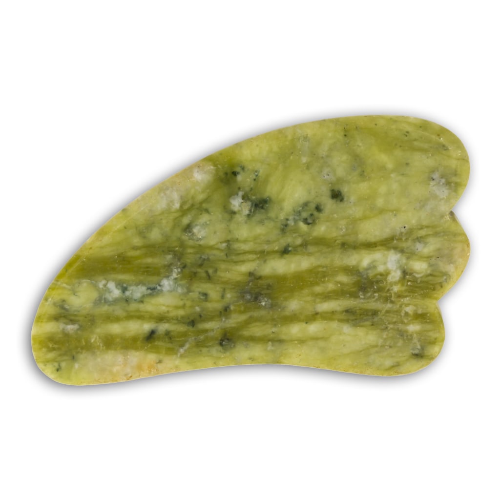 Masajeador Gua Sha de Jade Verde